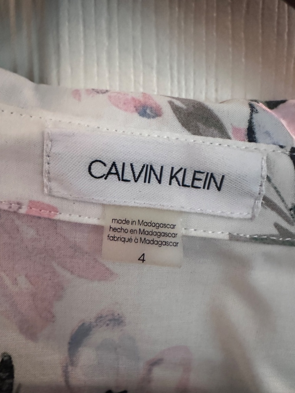 Calvin Klein 4 Floral Cotton Maxi Shirt Dress Belted Cottagecore Romantic Pink S - Picture 3 of 11